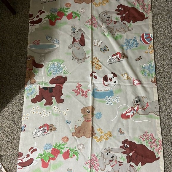 Vintage Pound Puppies Curtains Panels Valance Set - Picture 3 of 6